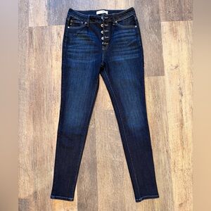 Women’s Curvy KanCans Dark Wash High Rise Skinny Jeans Size 11/29